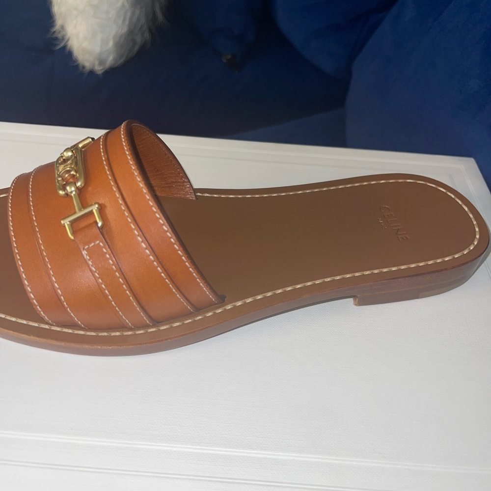 Celine brown leather Triomph Sandal